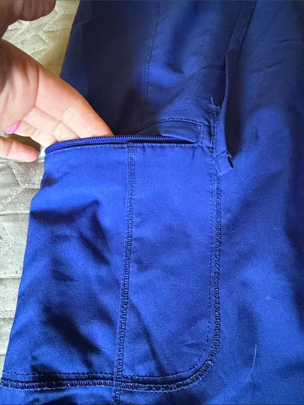 Cherokee Infinity Women's Galaxy Blue Scrub Set - Top & Pants - Picture 8 of 13